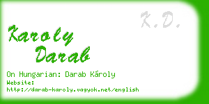 karoly darab business card