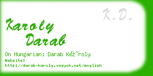 karoly darab business card